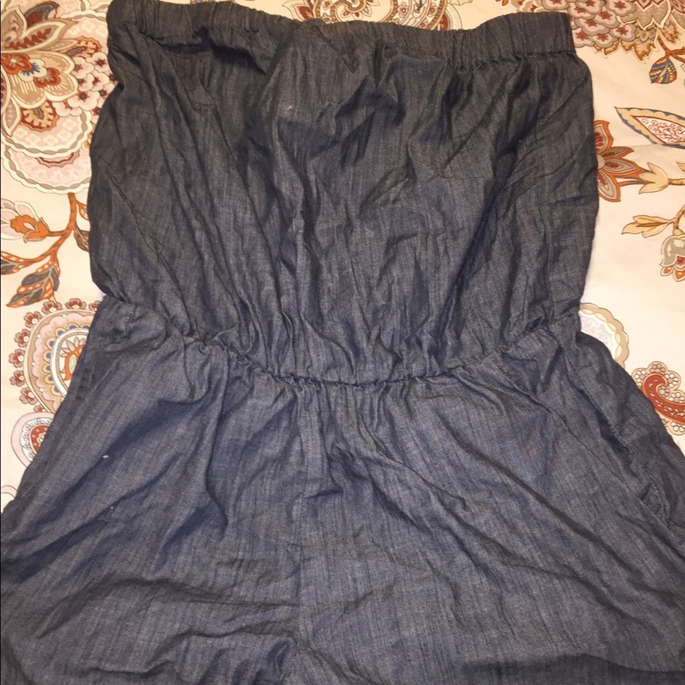 strapless gray romper